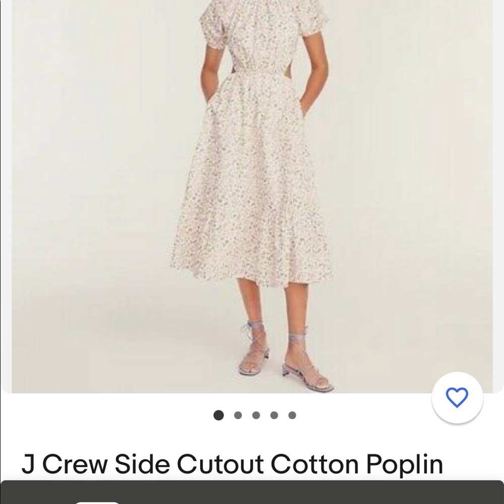 J crew side cut out poplin dress in meadow floral